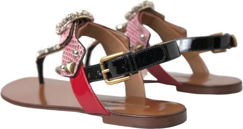 Dolce & Gabbana Veelkleurige sandalen met kristallen Roze - Foto 4