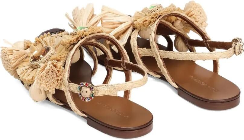 Dolce & Gabbana Verfraaide raffia sandalen Beige - Foto 4