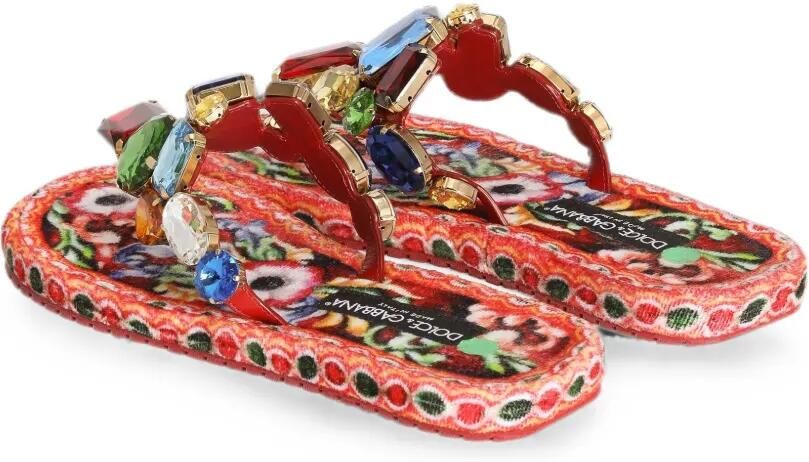 Dolce & Gabbana Verfraaide sandalen met Carretto-print Rood - Foto 2