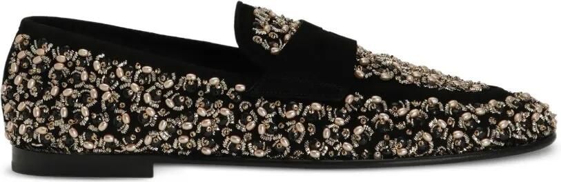 Dolce & Gabbana Verfraaide slippers Zwart
