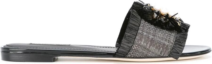 Dolce & Gabbana versierde sandalen Zwart
