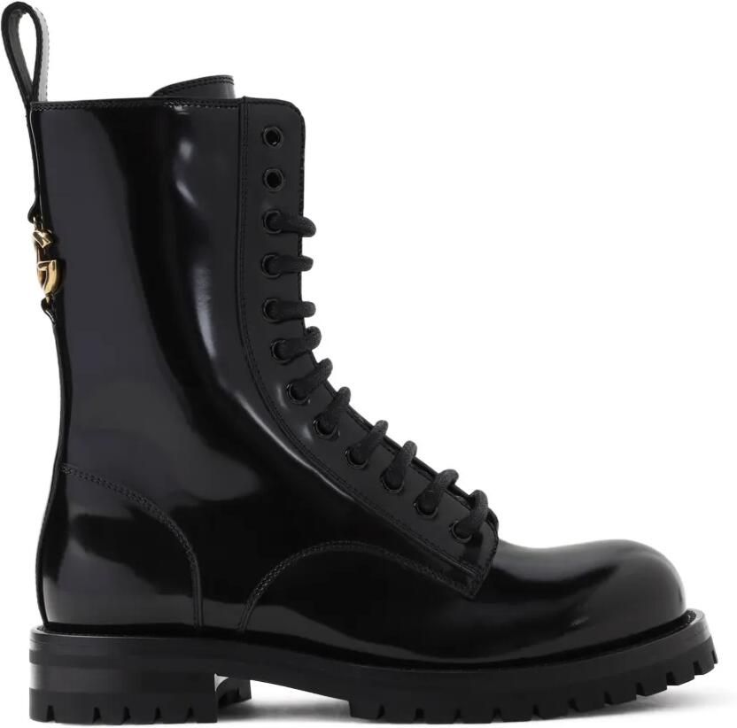 Dolce & Gabbana Veterlaarzen met logoplakkaat Zwart