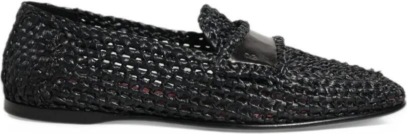 Dolce & Gabbana woven slip-on loafers Zwart