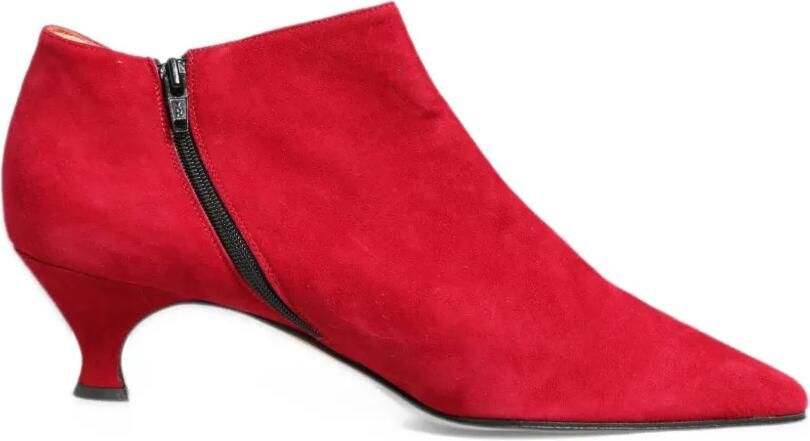Dolce & Gabbana x Sergio Rossi suede pointed-toe ankle boots Rood