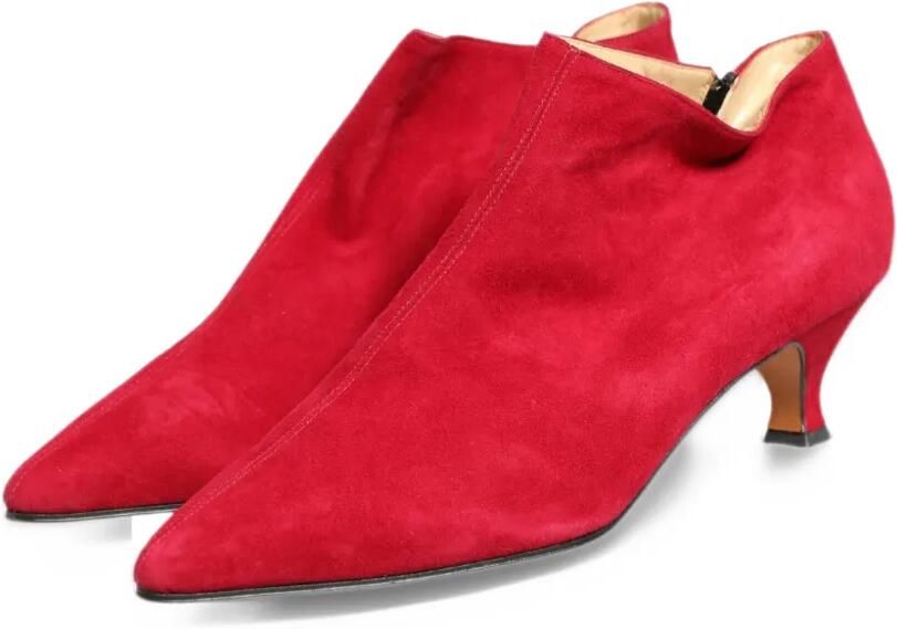 Dolce & Gabbana x Sergio Rossi suede pointed-toe ankle boots Rood - Foto 4