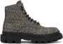 Dolce & Gabbana Enkellaarzen met logo jacquard Grijs - Thumbnail 1