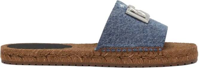 Dolce & Gabbana Espadrilles met logoplakkaat Blauw