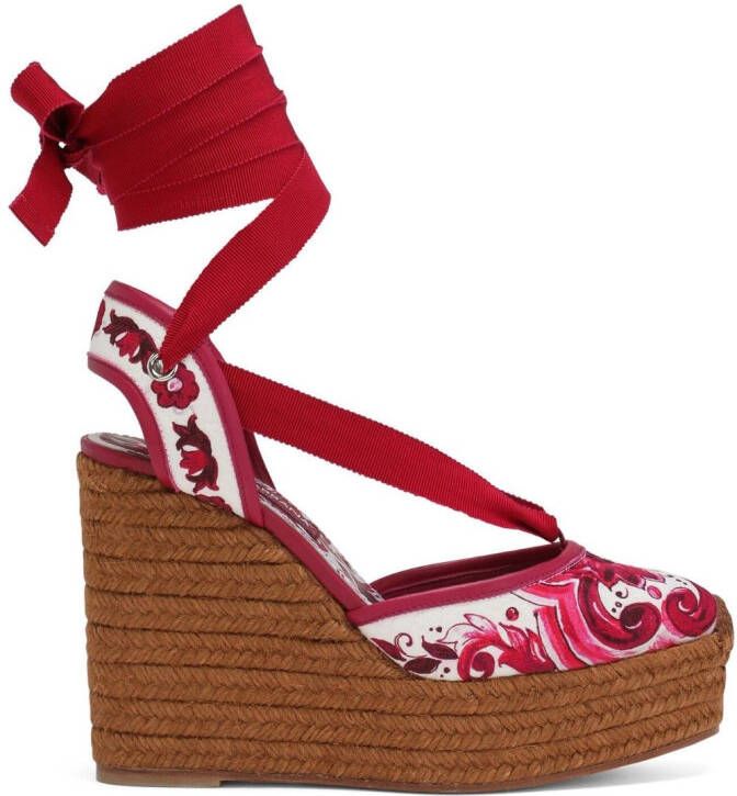 Dolce & Gabbana Espadrilles met print Rood