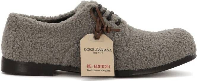 Dolce & Gabbana Fleece derby schoenen Grijs