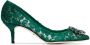 Dolce & Gabbana green Bellucci 60 lace crystal pumps Groen - Thumbnail 2