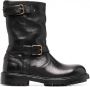 Dolce & Gabbana Horseride bikerlaarzen heren leer leer rubber 41.5 Zwart - Thumbnail 1