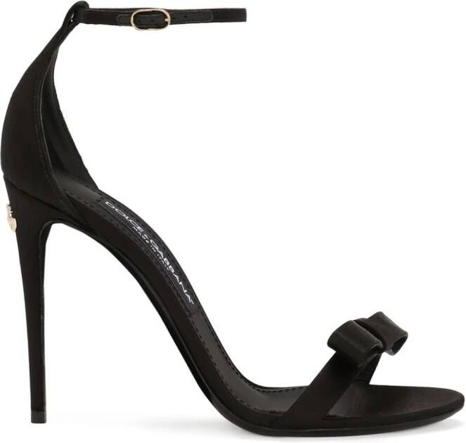 Dolce & Gabbana Keira satijnen sandalen Zwart