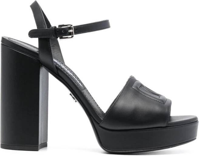Dolce & Gabbana Keira leren sandalen Zwart