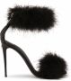 Dolce & Gabbana Leren 105mm sandalen met veren afwerking Zwart - Thumbnail 1