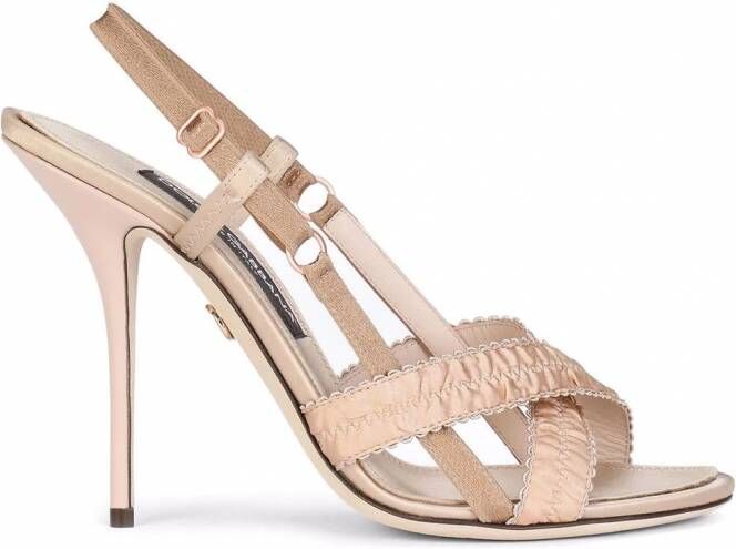 Dolce & Gabbana 105mm sandalen met gekruiste bandjes Beige