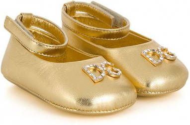 Dolce & Gabbana Kids Ballerina's met kristallen Goud