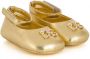 Dolce & Gabbana Kids Ballerina's met kristallen Goud - Thumbnail 1