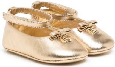 Dolce & Gabbana Kids Ballerina's met logoplakkaat Goud