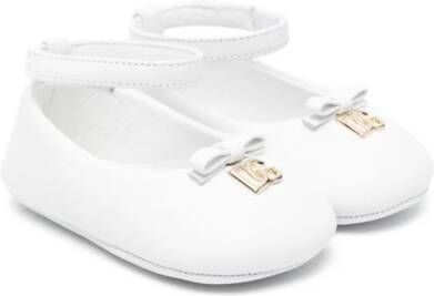 Dolce & Gabbana Kids Ballerina's met logoplakkaat Wit