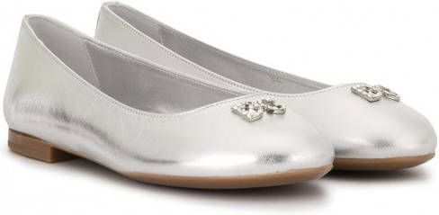 Dolce & Gabbana Kids Ballerina's met logoplakkaat Zilver