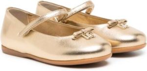 Dolce & Gabbana Kids Ballerina's met metallic-effect Goud