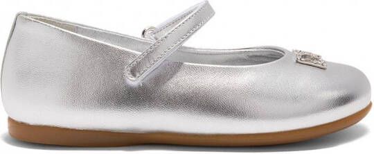 Dolce & Gabbana Kids Ballerina's verfraaid met kristallen Zilver