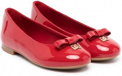 Dolce & Gabbana Kids Ballerina's met strikdetail Rood