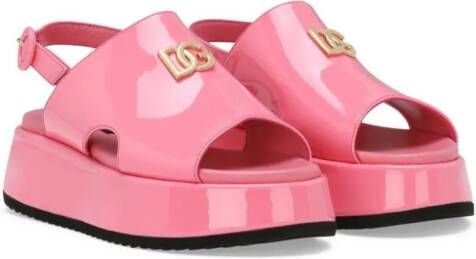 Dolce & Gabbana Kids DG lakleren sandalen Roze