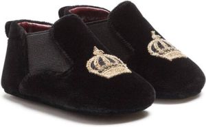 Dolce & Gabbana Kids Fluwelen slippers Zwart