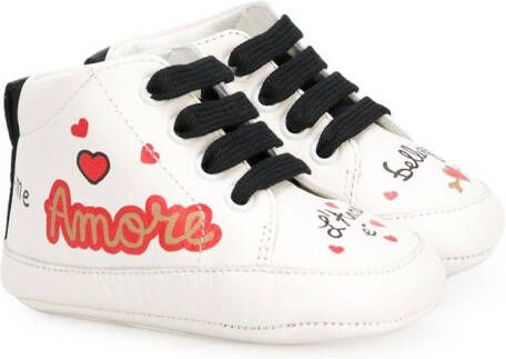 Dolce & Gabbana Kids High top sneakers met patches Wit