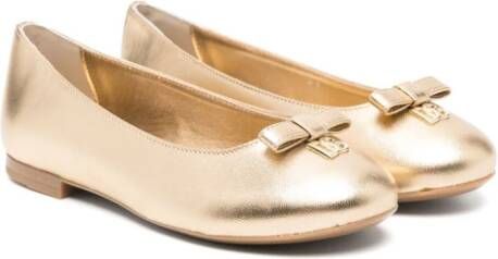 Dolce & Gabbana Kids Leren ballerina's Goud