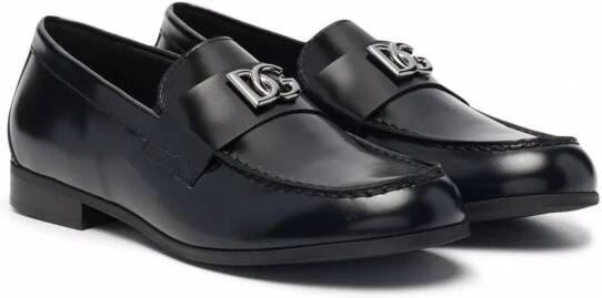 Dolce & Gabbana Kids Leren loafers Zwart