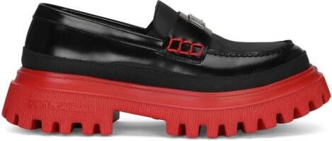 Dolce & Gabbana Kids Leren loafers Zwart