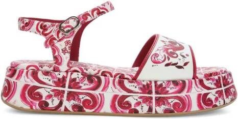 Dolce & Gabbana Kids Leren sandalen Rood