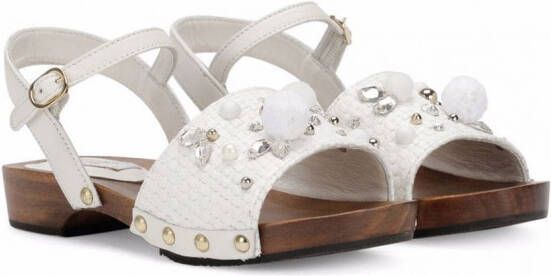 Dolce & Gabbana Kids Leren sandalen Wit