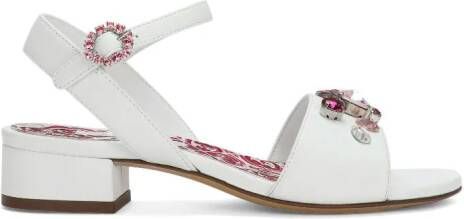 Dolce & Gabbana Kids Leren sandalen Wit