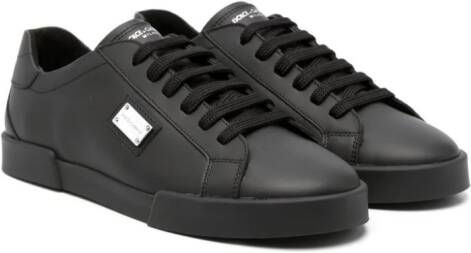 Dolce & Gabbana Kids Leren sneakers Zwart