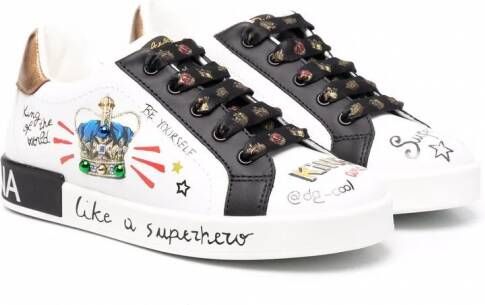 Dolce & Gabbana Kids Like a Superhero low-top sneakers Wit