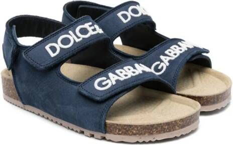Dolce & Gabbana Kids Sandalen met klittenband Blauw