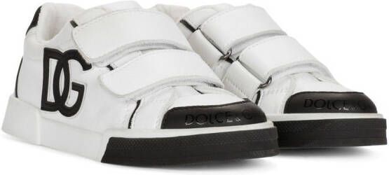 Dolce & Gabbana Kids Portofino Light leren sneakers Wit