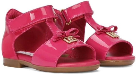 Dolce & Gabbana Kids First Steps lakleren sandalen Roze