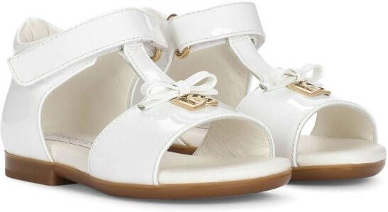 Dolce & Gabbana Kids First Steps lakleren sandalen Wit