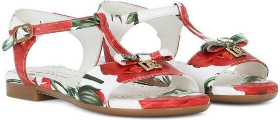 Dolce & Gabbana Kids Sandalen met logoplakkaat Rood