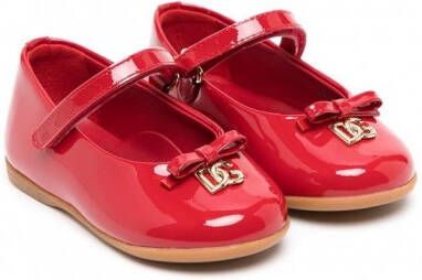 Dolce & Gabbana Kids Ballerina's met logoplakkaat Rood