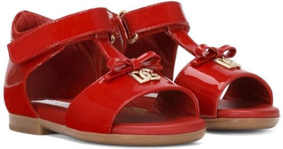 Dolce & Gabbana Kids First Steps lakleren sandalen Rood