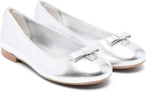 Dolce & Gabbana Kids Ballerina's met metallic-effect Zilver