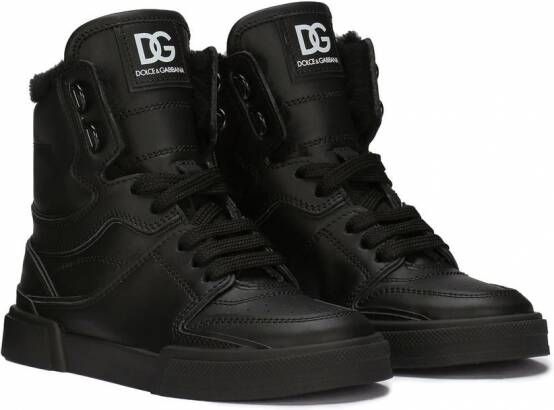 Dolce & Gabbana Kids Portofino New Roma high-top sneakers Zwart