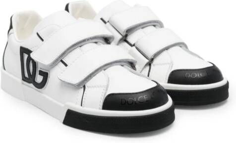 Dolce & Gabbana Kids Portofino leren sneakers Wit