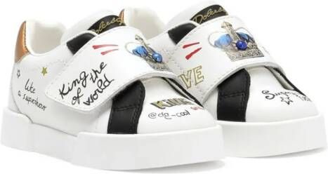 Dolce & Gabbana Kids Portofino sneakers met print Wit