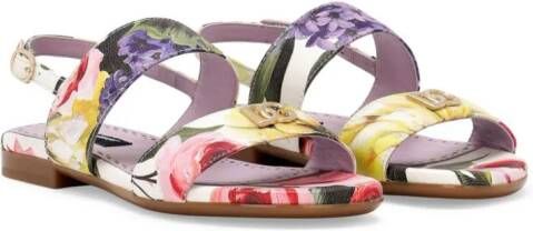 Dolce & Gabbana Kids Sandalen met bloe print Roze